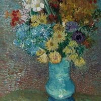 Vincent Van Gogh Flowers In A Blue Vase 1887 Hand Painted Reproduction