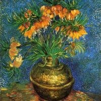 Vincent Van Gogh Fritillarias In A Copper Vase - 1887 Hand Painted Reproduction