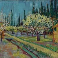 Vincent Van Gogh Orchard Bordered By Cypresses 1888 Hand Painted Reproduction