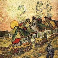 Vincent Van Gogh Thatched Cottages In The Sunshine Reminiscence Of The North 1890 Hand Painted Reproduction