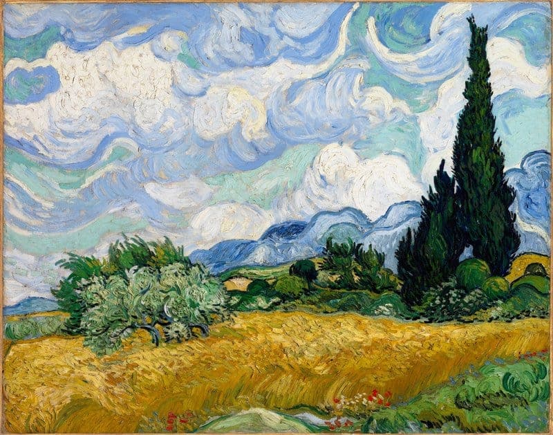 Vincent Van Gogh Wheat Field With Cypresses Hand Painted Reproduction museum quality
