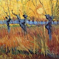 Vincent Van Gogh Willows At Sunset Arles March 1888 Hand Painted Reproduction