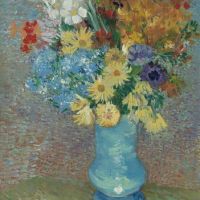 Van Gogh, Flowers In A Blue Vase artwork on canvas