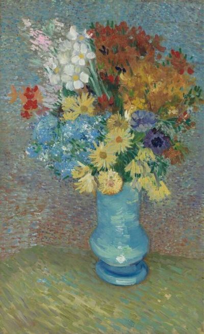 art oil painting reproduction of  Van Gogh, Flowers In A Blue Vase museum quality handmade