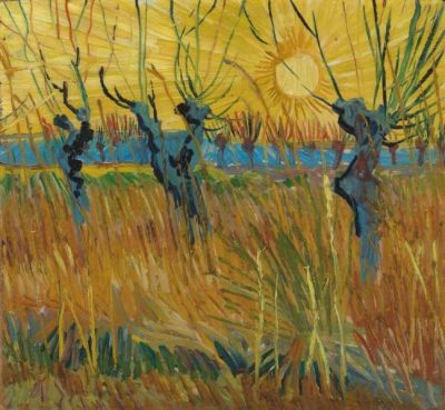 art oil painting reproduction of  Van Gogh, Pollard Willows at Sunset museum quality handmade