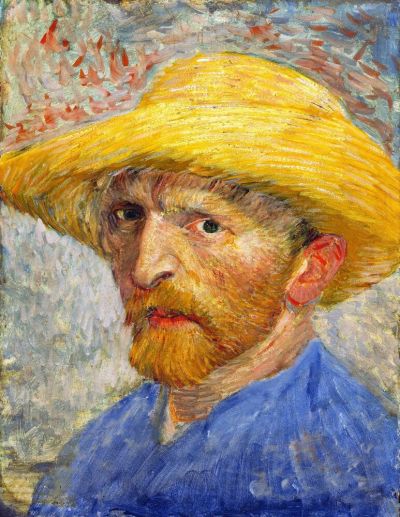 art oil painting reproduction of  Van Gogh, Self-Portrait with Straw Hat museum quality handmade