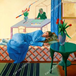david-hockney-model-with-unfinished-self-portrait-1977