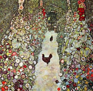 gustav-klimt-garden-path-with-chickens