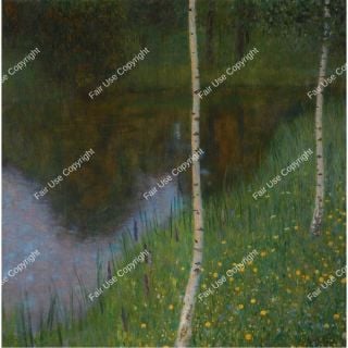 gustav-klimt-lakeshore-with-birches-1901