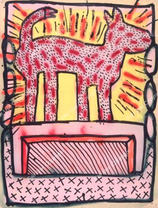 keith-haring-untitled-1980-dog-with-snake-tail