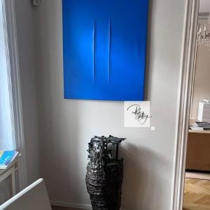 Lucio Fontana Blue 100 X 84 Cm Maison Client