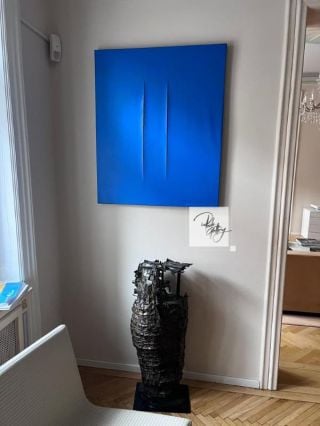 Lucio Fontana Blue 100 X 84 Cm Maison Client