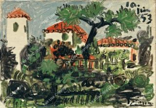 pablo-picasso-garden-at-vallauris-1953