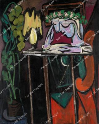 pablo-picasso-reading-at-a-table-1934