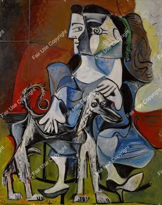 pablo-picasso-woman-with-a-dog-1962