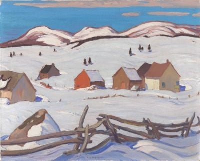 art oil painting reproduction of  A.y. Jackson Laurentian Country Winter Ca. 1926 museum quality handmade