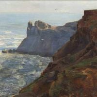 Aage Bertelsen View From A Yorkshire Coast 1909 Hand Painted Reproduction