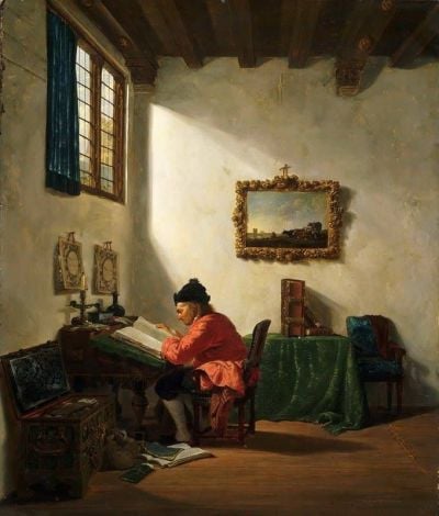 art oil painting reproduction of  Abraham Van Strij Man At A Desk Ca.1800 museum quality handmade
