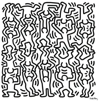 art oil painting reproduction of  Haring - Acrobats By Keith Haring museum quality handmade