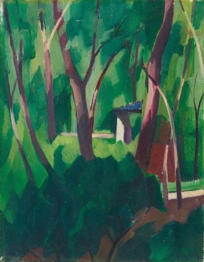 art oil painting reproduction of  Adolf Erbsl H Parklandschaft Mit B Umen Und H Uschen 1926 museum quality handmade