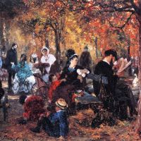 Adolph Von Menzel. Dans Le Jardin Du Luxembourg Souvenir Du Jardin Du Luxembourg . 1876