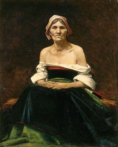 art oil painting reproduction of  Agache Alfred-pierre Portrait De Femme Agee 1880 museum quality handmade