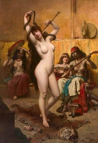 art oil painting reproduction of  Agapit Stevens La Danza Del Serpente museum quality handmade