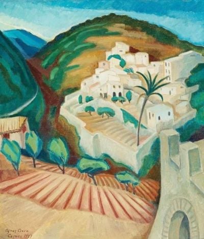 art oil painting reproduction of  Agnes Cleve-jonand The Town On The Mountain 1929 museum quality handmade