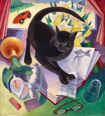 art oil painting reproduction of  Agnes Miller Parker The Uncivilised Cat 1930 museum quality handmade
