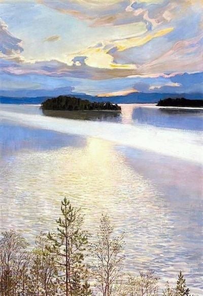 art oil painting reproduction of  Akseli Gallen-kallela Lake View 1901 museum quality handmade