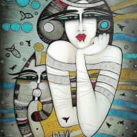 Albena Vatcheva Woman With Cat
