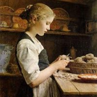 Albert Anker The Little Potato Peeler 1886