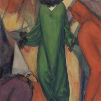 Albert Bloch Das Gr Ne Gewand 1913