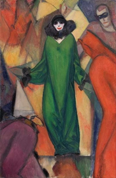 art oil painting reproduction of  Albert Bloch The Green Domino 1913 museum quality handmade