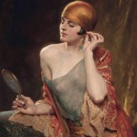 Albert Henry Collings The Studio Mirror Hand Painted Reproduction