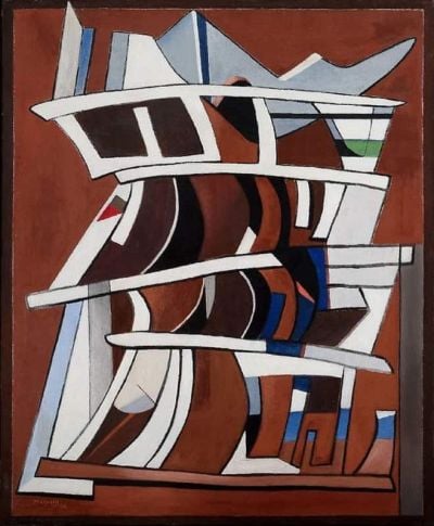 art oil painting reproduction of  Alberto Magnelli Violence Contenue 1944 museum quality handmade