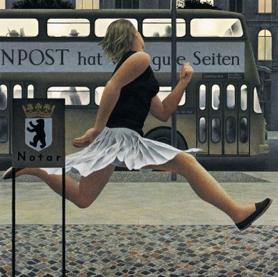 art oil painting reproduction of  Alex Colville Berlin Bus museum quality handmade