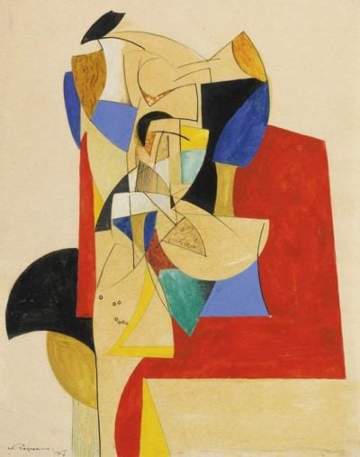 art oil painting reproduction of  Alexander Rodchenko Circle And Line Composition Nonrepresentational museum quality handmade