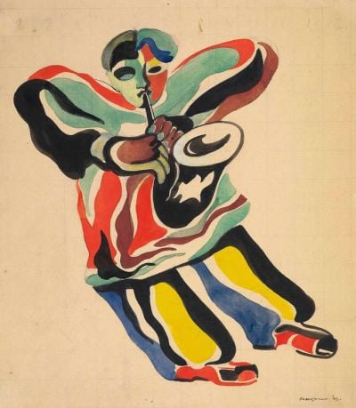 art oil painting reproduction of  Alexander Rodtschenko Le Joueur De Jazz 1943 museum quality handmade