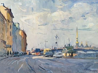 art oil painting reproduction of  Alexander Semionov Leningrad In The Morning 1969 museum quality handmade