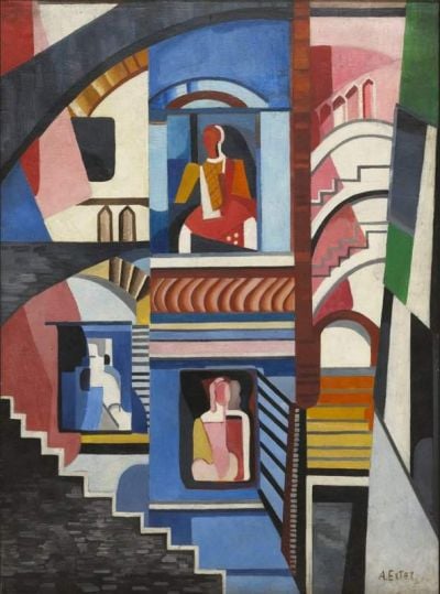 art oil painting reproduction of  Alexandra Exter Theatrical Composition 1925 museum quality handmade