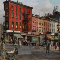 Alfred S. Mira Greenwich Village New York Hand Painted Reproduction