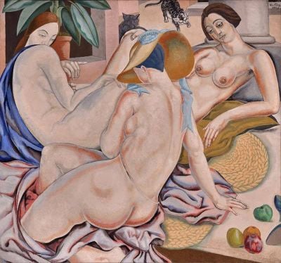 art oil painting reproduction of  Alfredo Guttero Indolent Women 1927 museum quality handmade