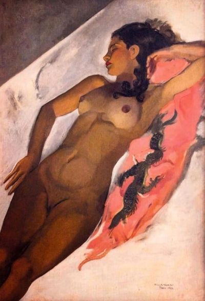 art oil painting reproduction of  Amrita Sher-gil Sleeping Woman 1933 museum quality handmade