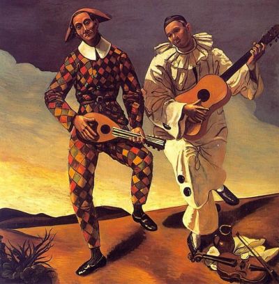 art oil painting reproduction of  Andre Derain Arlequin Et Pierrot museum quality handmade