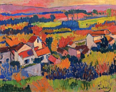 art oil painting reproduction of  Andre Derain Landscape Near Chatou museum quality handmade