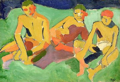 art oil painting reproduction of  Andre Derain Three Figures Seated On Grass museum quality handmade