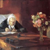 Anna Ancher Ane Hedvig Brondum Sitting At The Table 1910