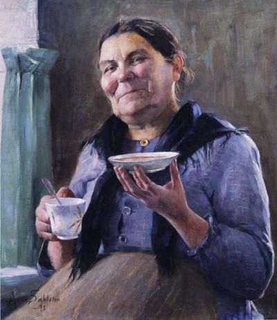 art oil painting reproduction of  Anna Sahlsten Kahvimummo - Coffee Grandma 1895 museum quality handmade