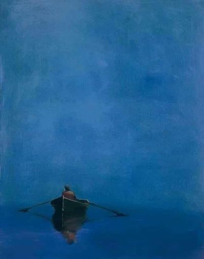 art oil painting reproduction of  Anne Packard Rowboat On Blue 1976 museum quality handmade